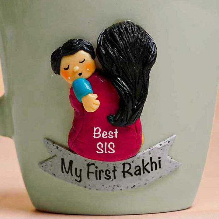 Personalized Hand-Painted Polymer Clay Best Sis Theme Ceramic Mug