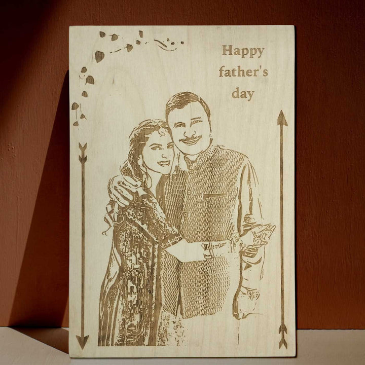 Photo Personalized Engraved Wooden Decorative Plaque For Fathers