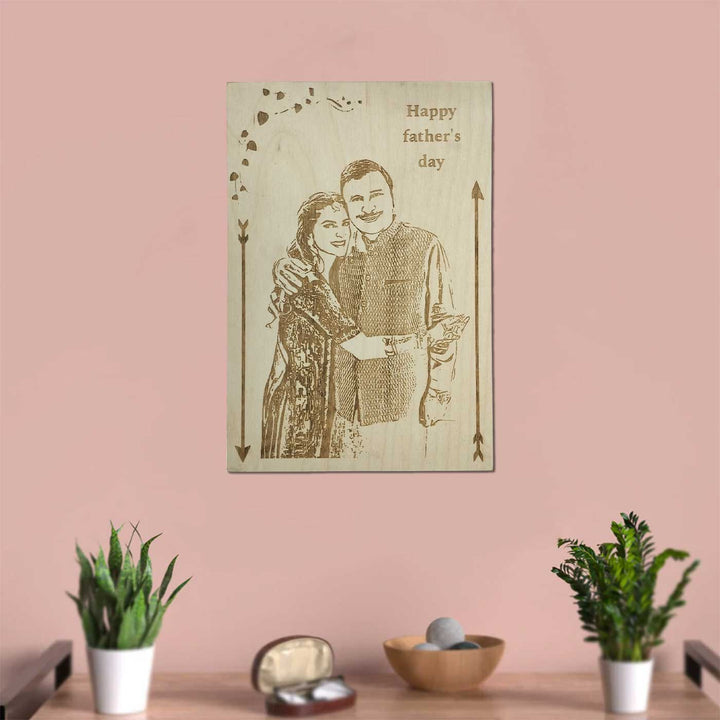 Photo Personalized Engraved Wooden Decorative Plaque For Fathers