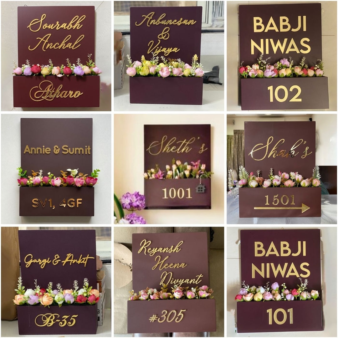 Personalised  MDF Flower Planter Nameplate