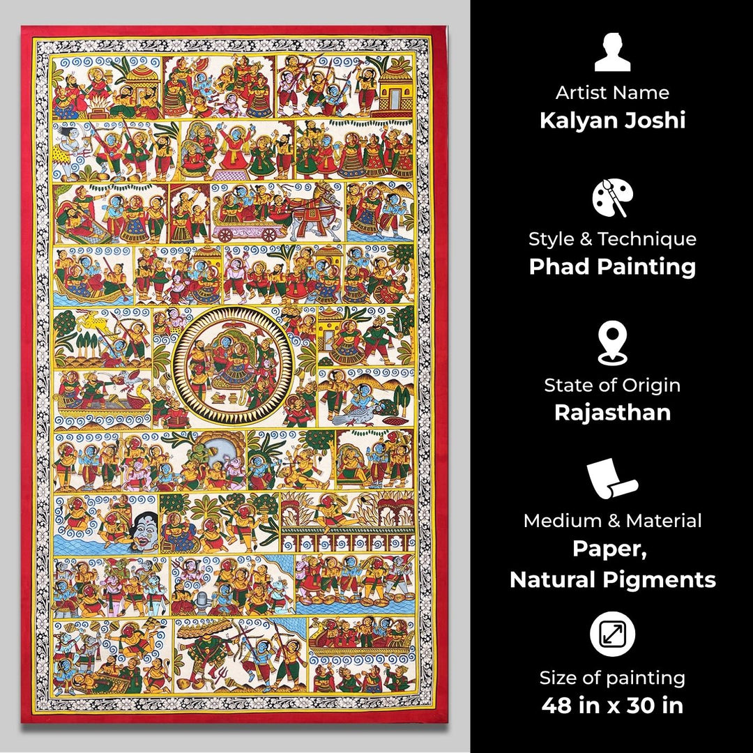 48 X 30 Inch | Ramayana Paper Phad Painting