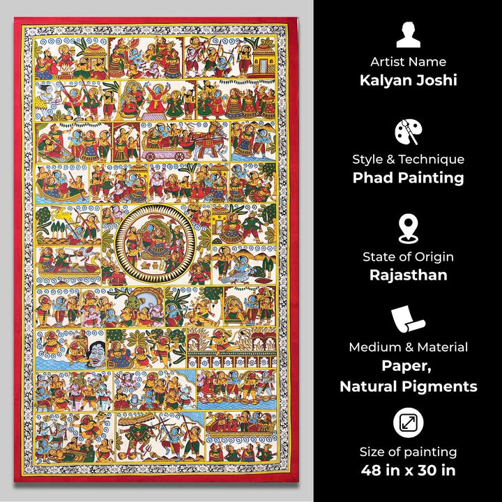 48 X 30 Inch | Ramayana Paper Phad Painting