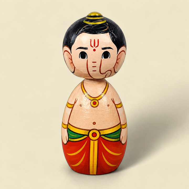 "Ganesh" Themed Wooden Doll For Golu/Festive Decor