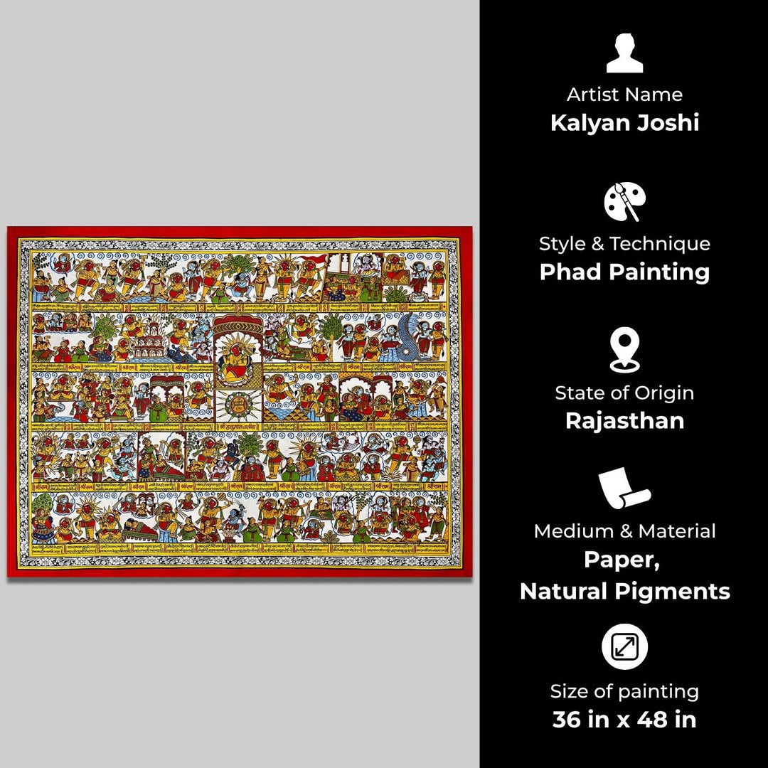 36 X 48 Inch | Shree Hanuman Chalisa Paper Phad Painting