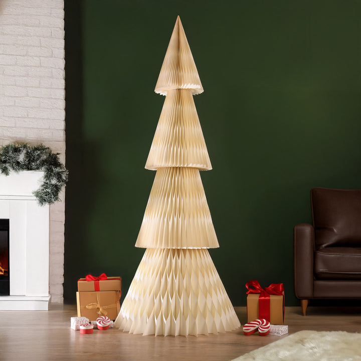 8 Feet | Handmade Paper White Christmas Tree