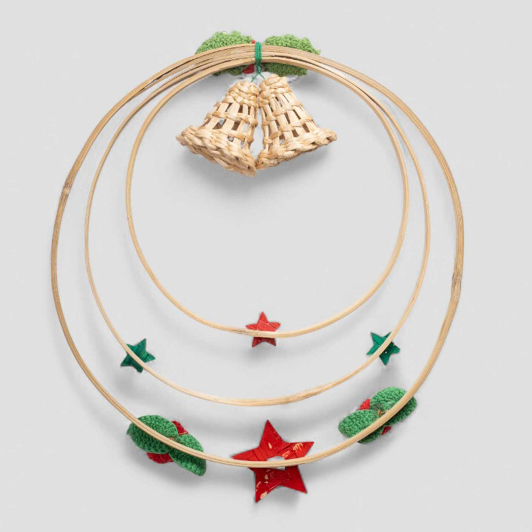 Lightweight Handmade Bamboo Triple Ring Bell Wreath