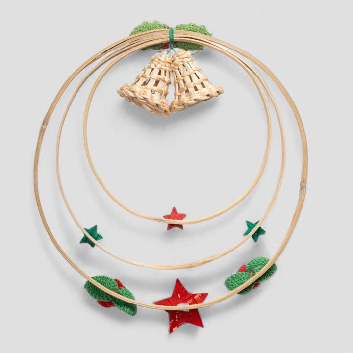 Lightweight Handmade Bamboo Triple Ring Bell Wreath