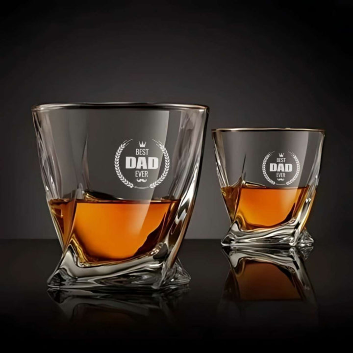 Engraved Best Dad Ever Whiskey Glass For Fathers | 310 ml