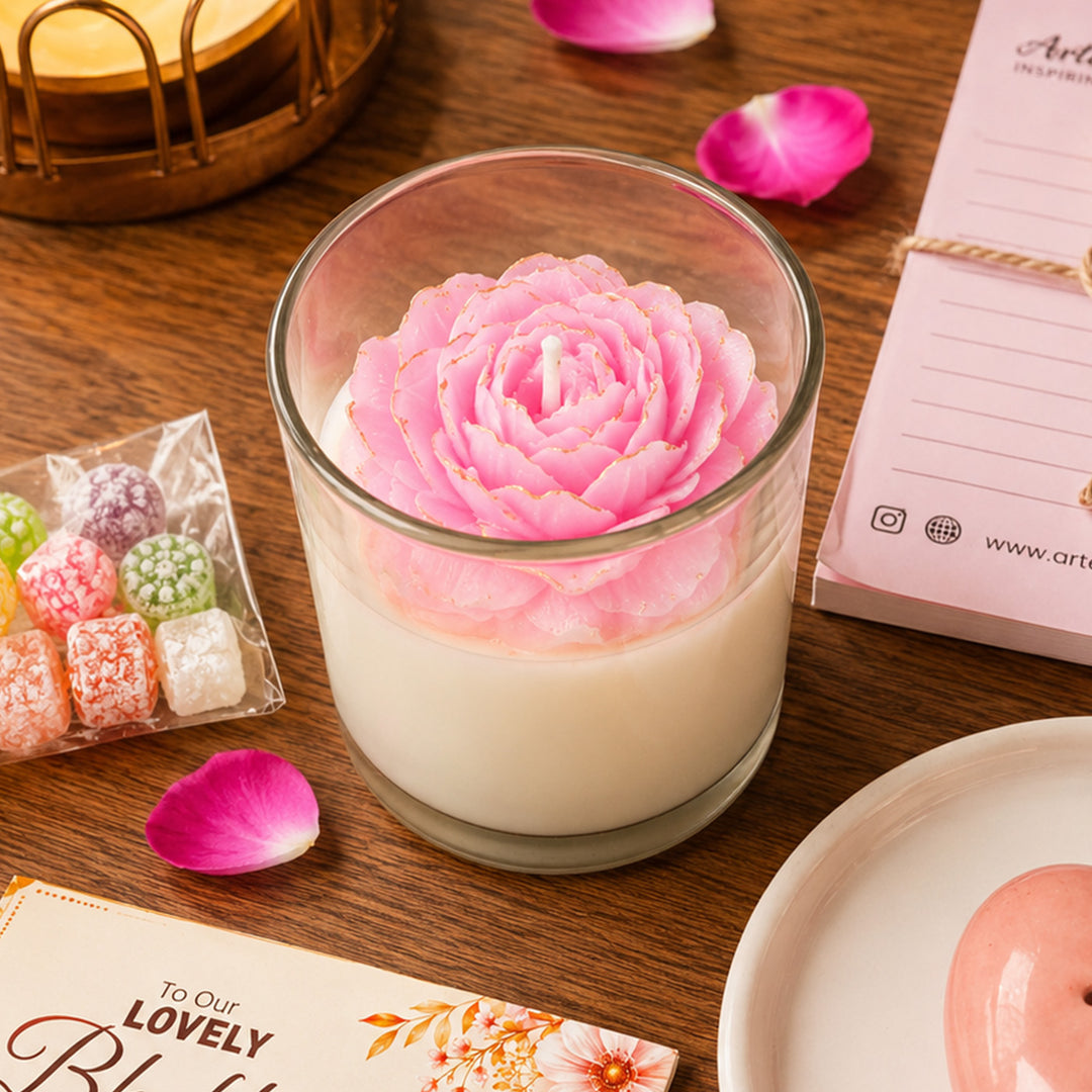 Pooja Essentials Rakhi Hamper With Scented Candle, Bell & Rakhi For Bhaiya Bhabhi