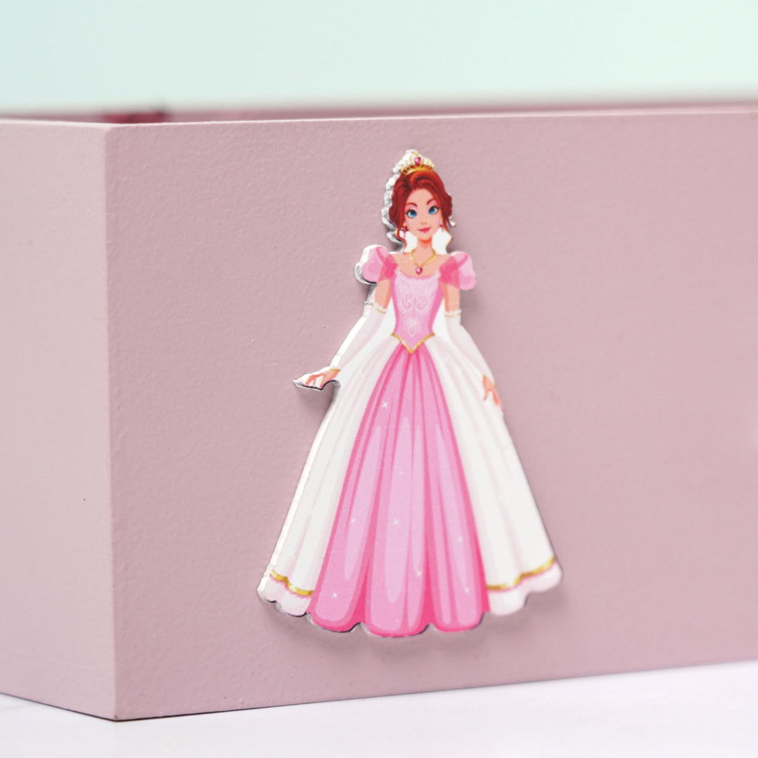 Personalized Wooden Princess Themed Stationery Organizer For Kids