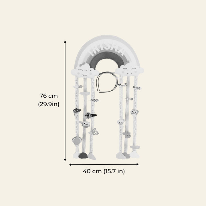 Handcrafted Personalized Rainbow Themed Hair Clip Organizer for Kids