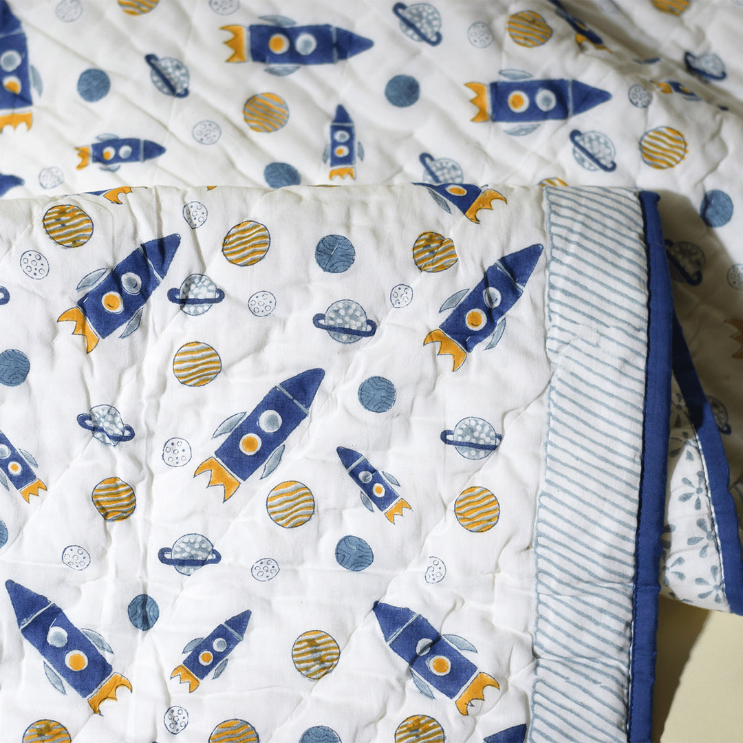 Hand Block Printed Starlight Snooze Quilt/Comforter