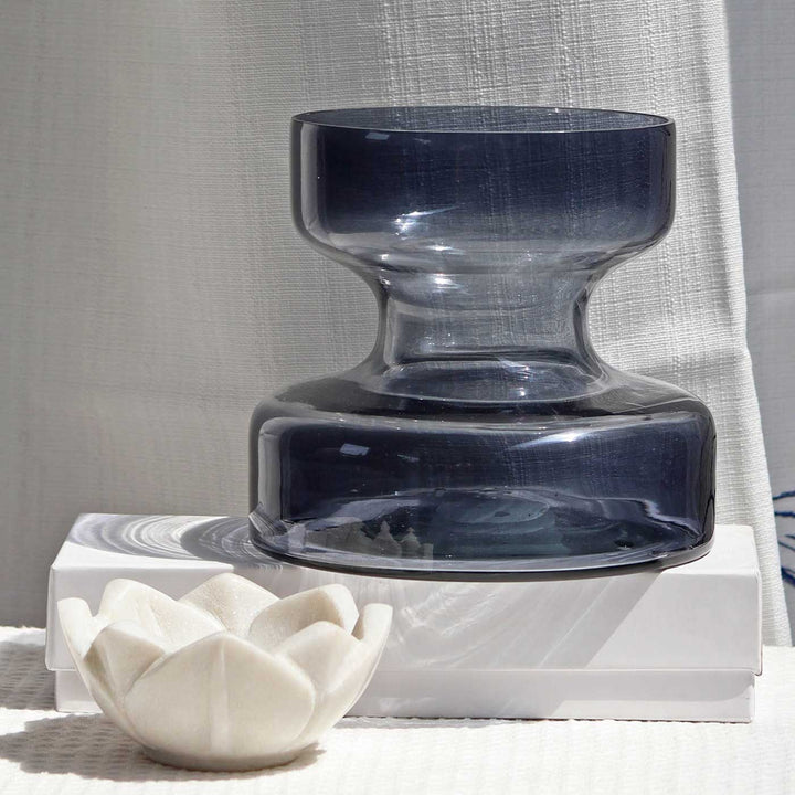 Handmade Ombre Slate Grey Glass Vase