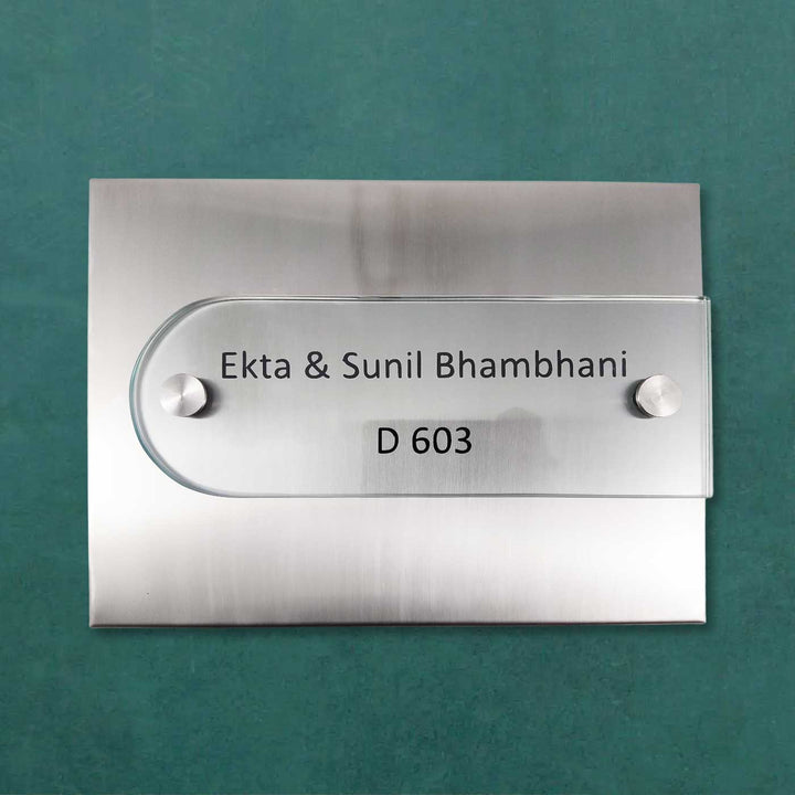 Personalized Engraved Minimalist Stainless Steel Name Plate