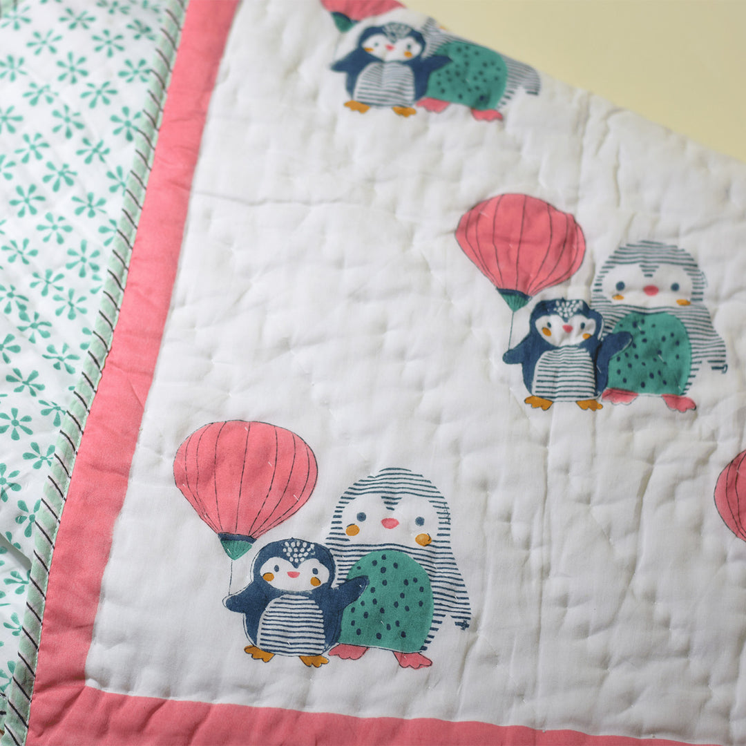 Hand Block Printed Pebble and Puff Quilt/Comforter