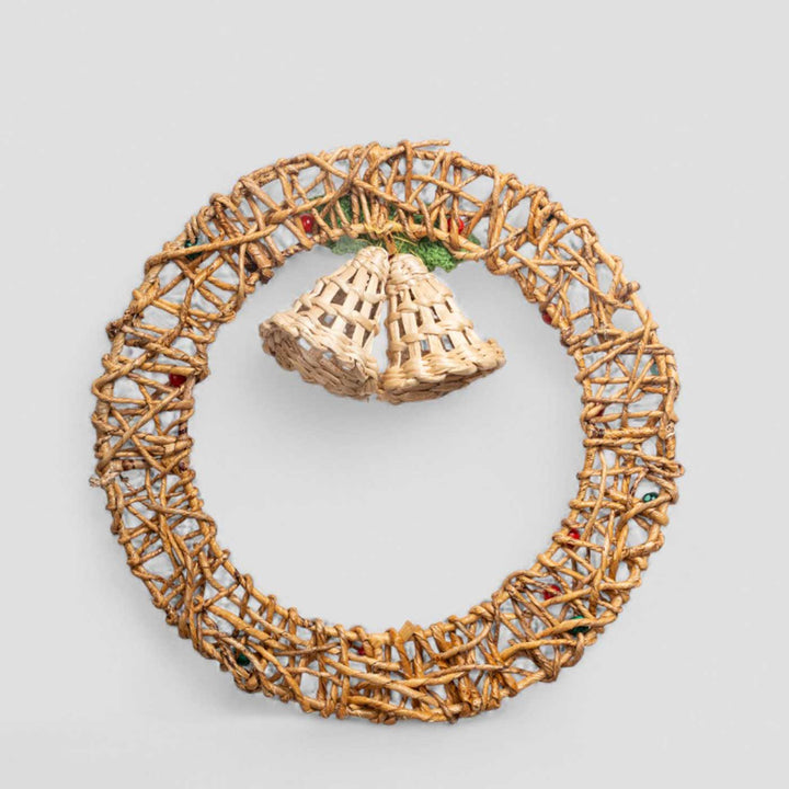 Lightweight Handmade Banana Rope Jingle Bell Wreath