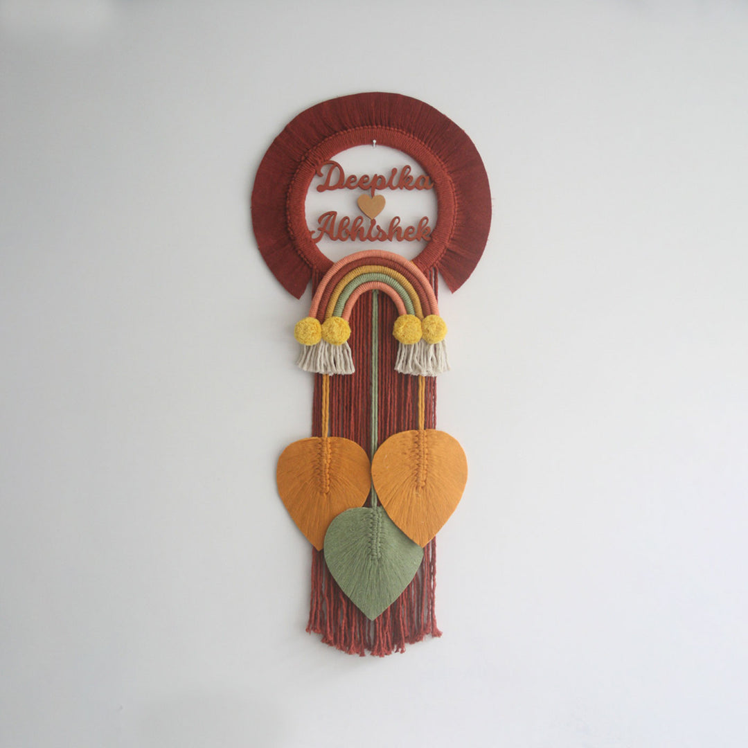 Handcrafted Personalized Macrame Wall Hanging For Couples