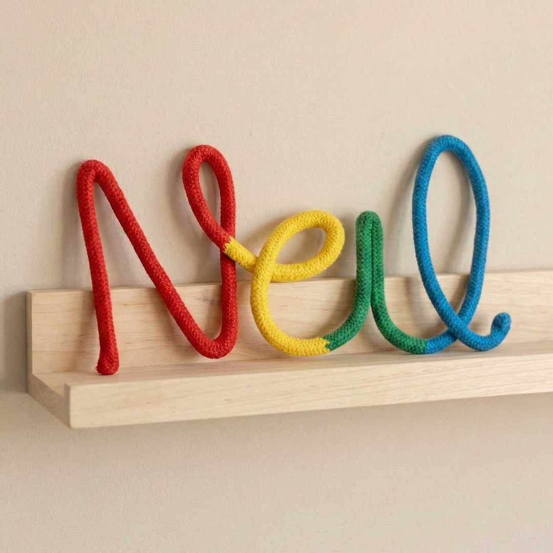 Personalized Multicolor Knitted Wire Kids Name Plate