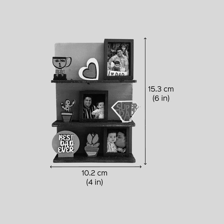 Photo Personalized Handmade Super Dad Mdf Wood Fridge Magnet With Stand