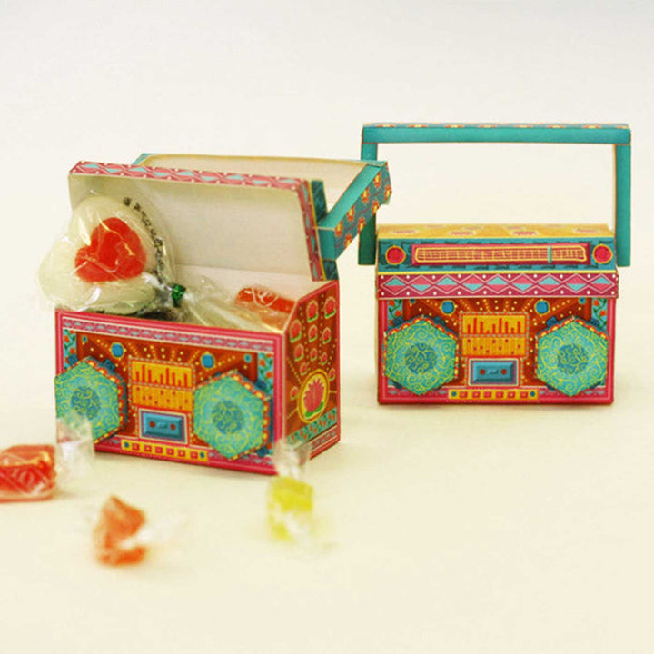 Handmade Printed Colorful Mini Boombox Design Paper DIY Kit