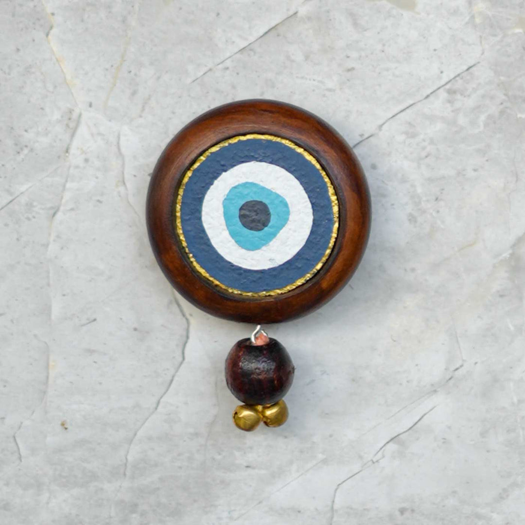Handmade Samriddhi Gift Hamper | Includes Evil Eye Door Hanging, Evil Eye Bell Hanging, Wooden Planter, Cocopeat, Seed Crackers, Cracker Instruction Card, Seed Card And Outer Box