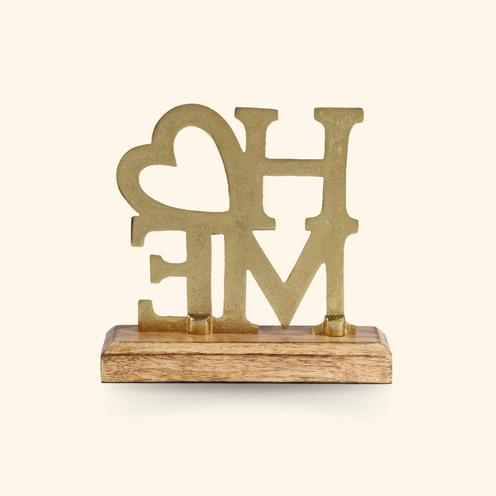 Handmade Gold 'Home' Free Standing Showpiece