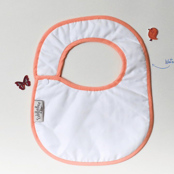 Block Printed Peach Harvest Bib