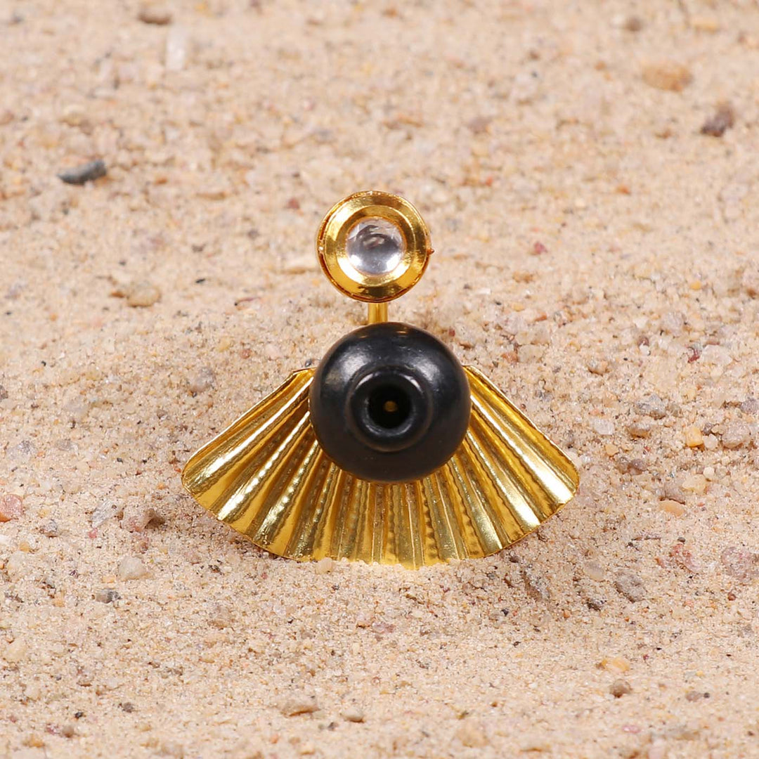 Minimal Handmade Traditional Kali Design Brass Ring | 22K Gold Plated