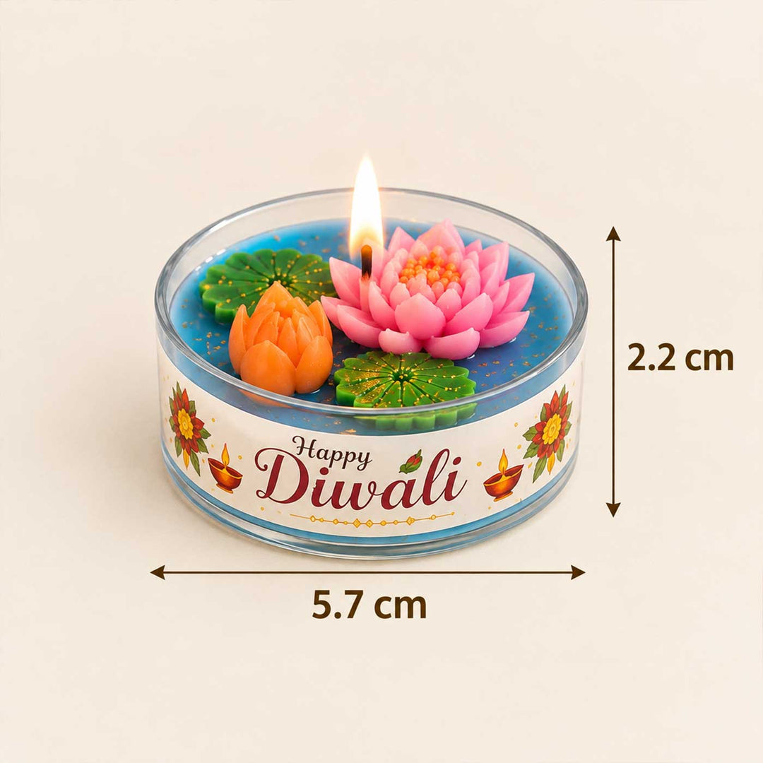 4 pc | Handmade Lotus Pond Lavender Scented Soy Wax Jumbo Tealight Candle