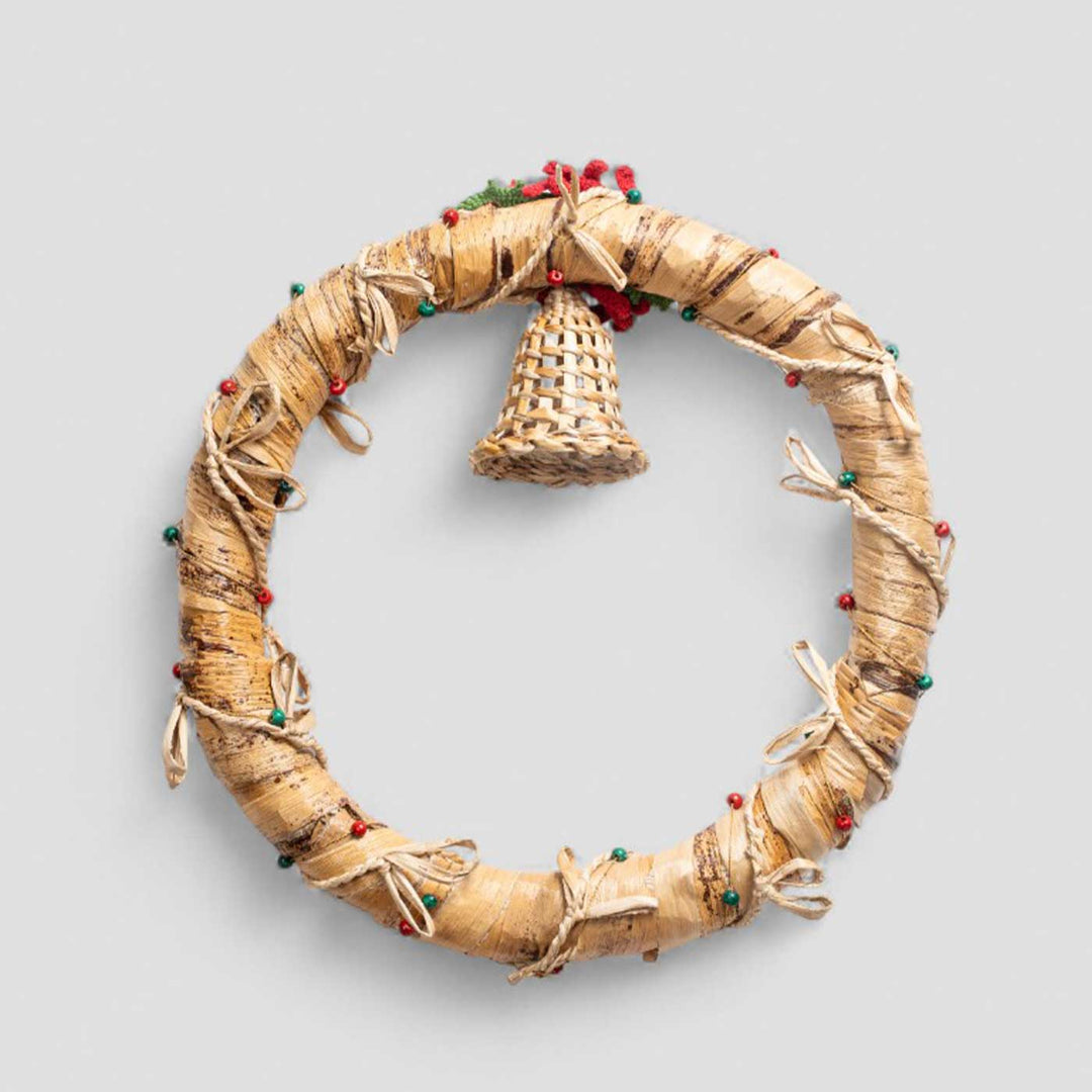Ecofriendly Lightweight Banana Bark Holly Wreath