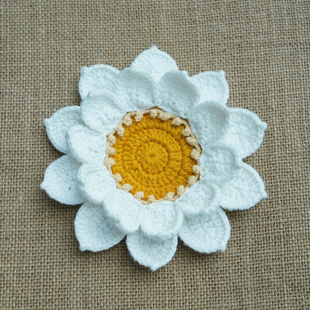 5.5 Inch | Handmade Crochet Lotus Tealight Holder