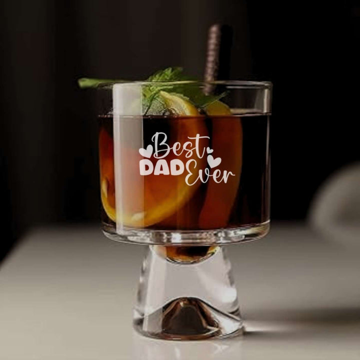Engraved Best Dad Ever Theme Whiskey Glass | 250 ml
