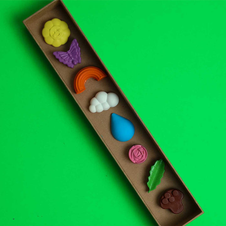 Handmade Non-Toxic Assorted Nature Crayons | Set Of 8