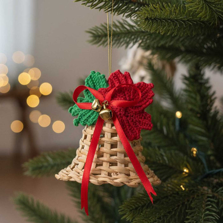 Handmade Banana Bark Maple Bell Hanging Ornaments