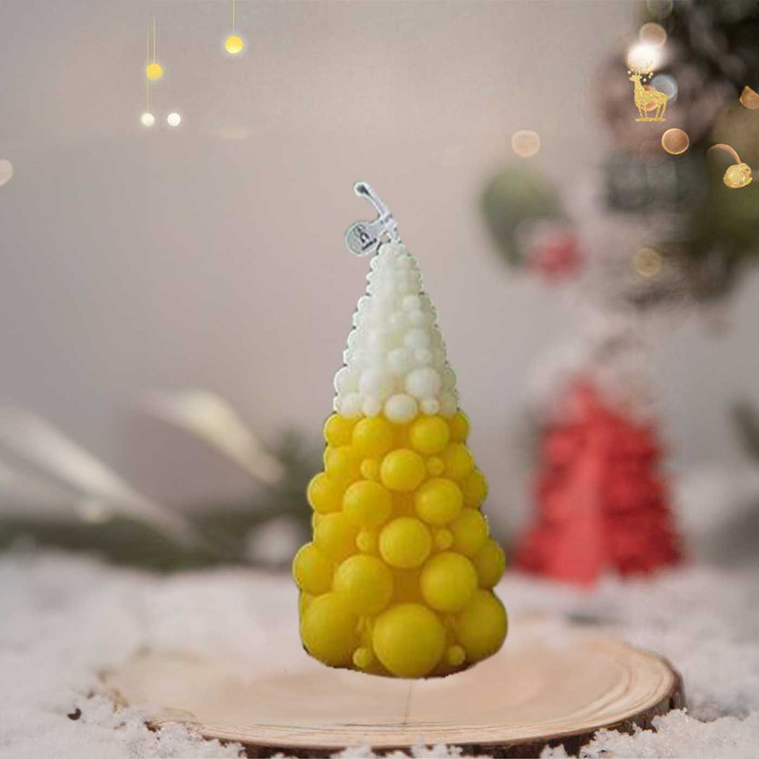 Handmade Bubble Xmas Tree Soy Wax Candle For Christmas Decoration