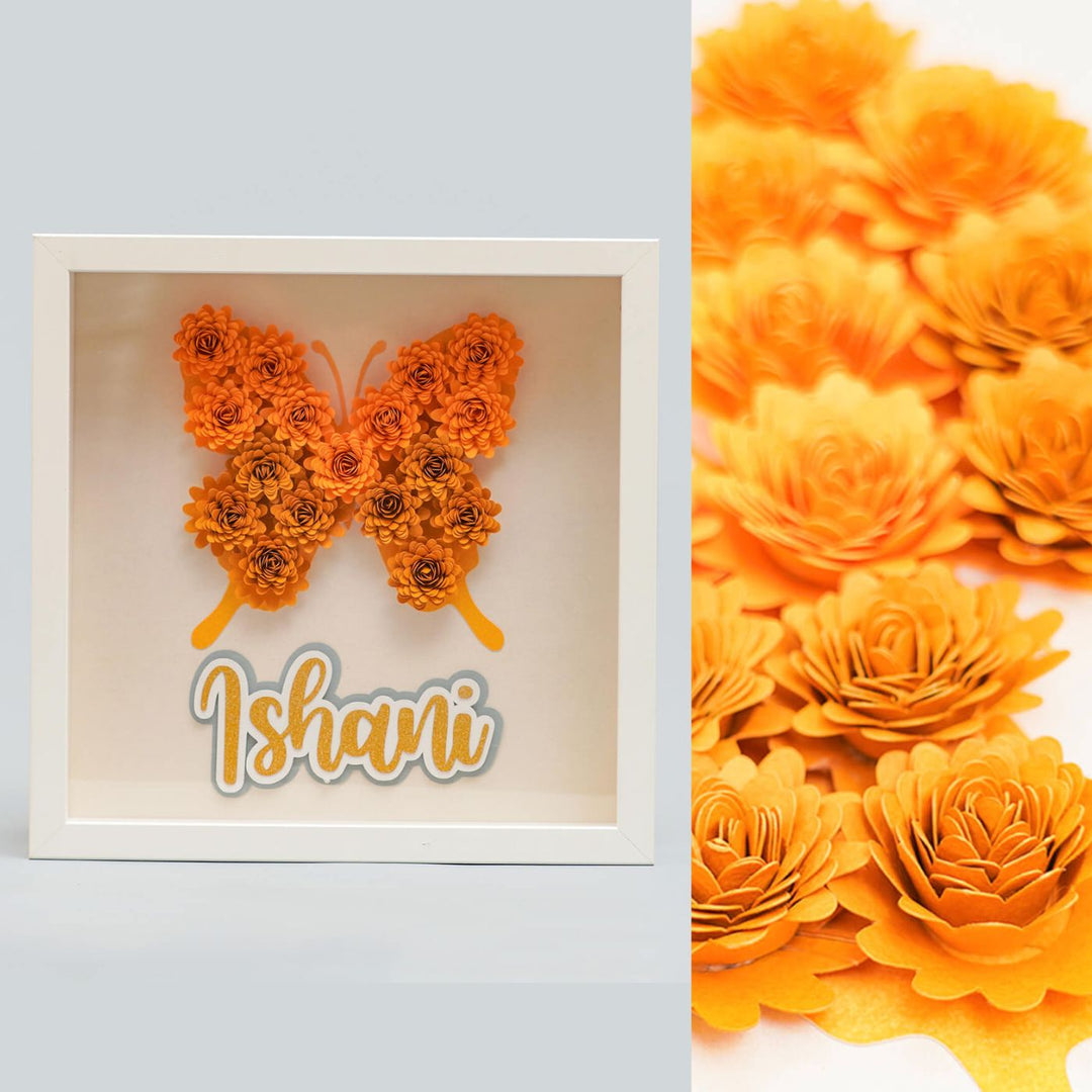 Personalized Paper Quilled Shadow Frame Nameplate For Kids