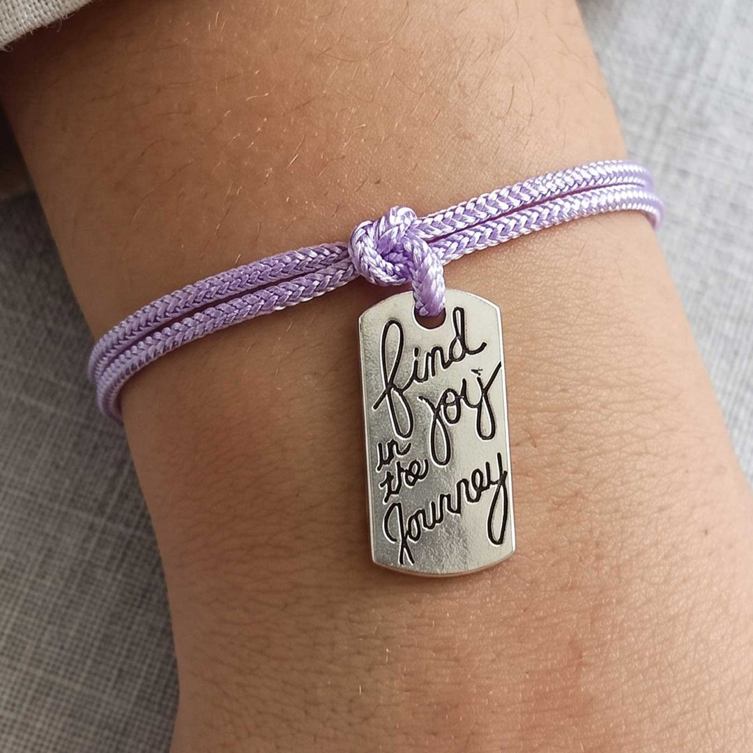 Engraved "Find Joy in the Journey" Quote Metal Charm Rakhi With Roli Chawal for Brother