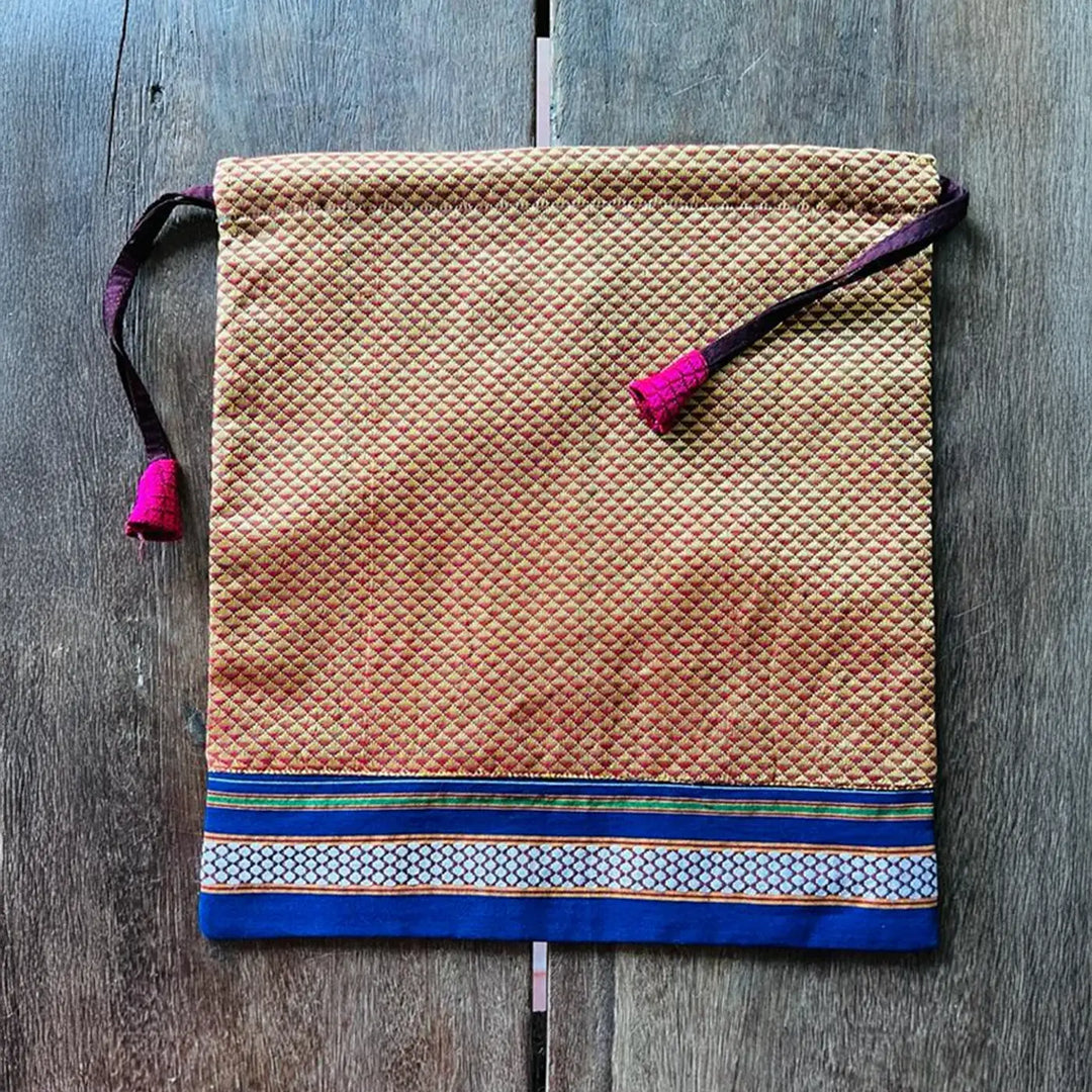 Assorted Handmade Thamboolam Khunn Fabric Cotton Potli | Set Of 4