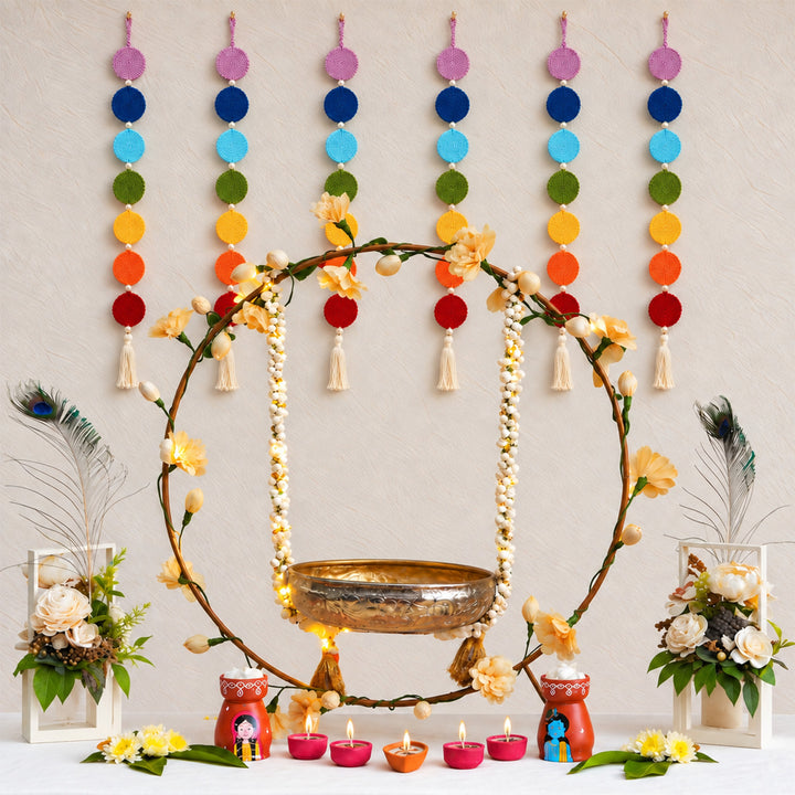 Handmade Multicolor Seven Chakra Crochet Hanging