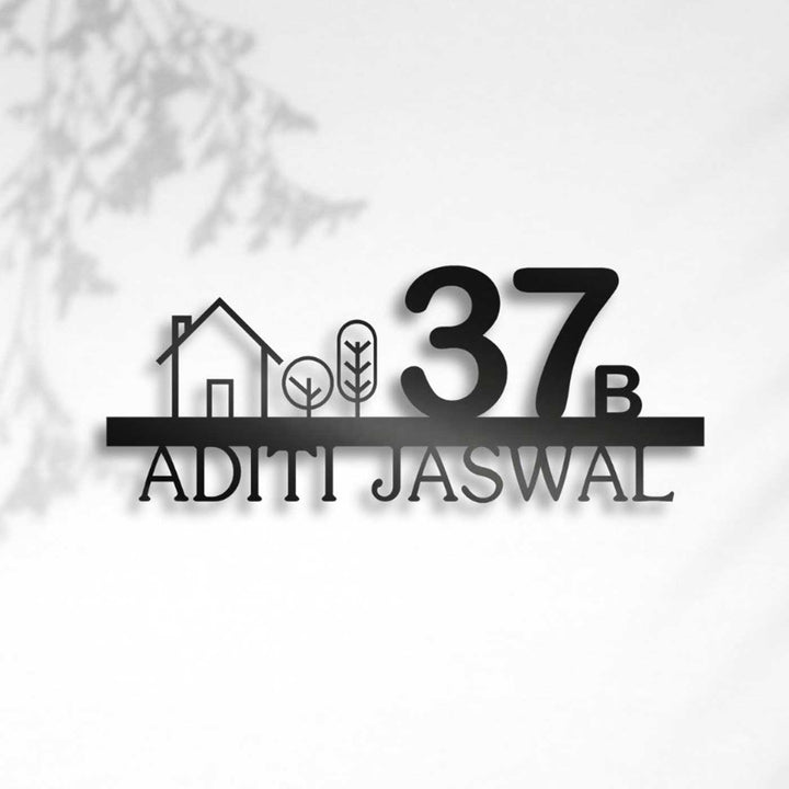 18 Inch | Personalized Minimalist Laser Cut Metal House Name Plate