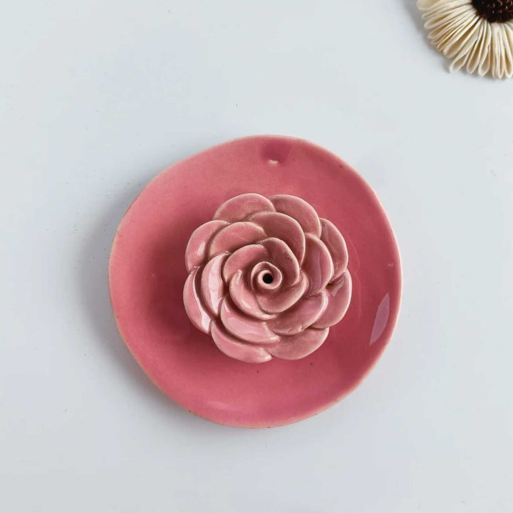 Handmade Floret Design Ceramic Incense Stick Holder