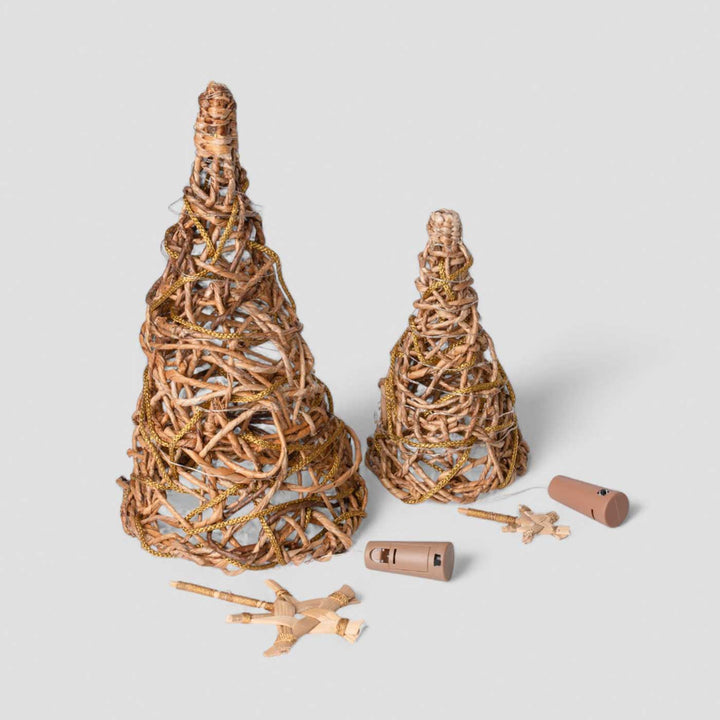 Handmade Banana Rope Star Top Christmas Tree Christmas Decor With Light