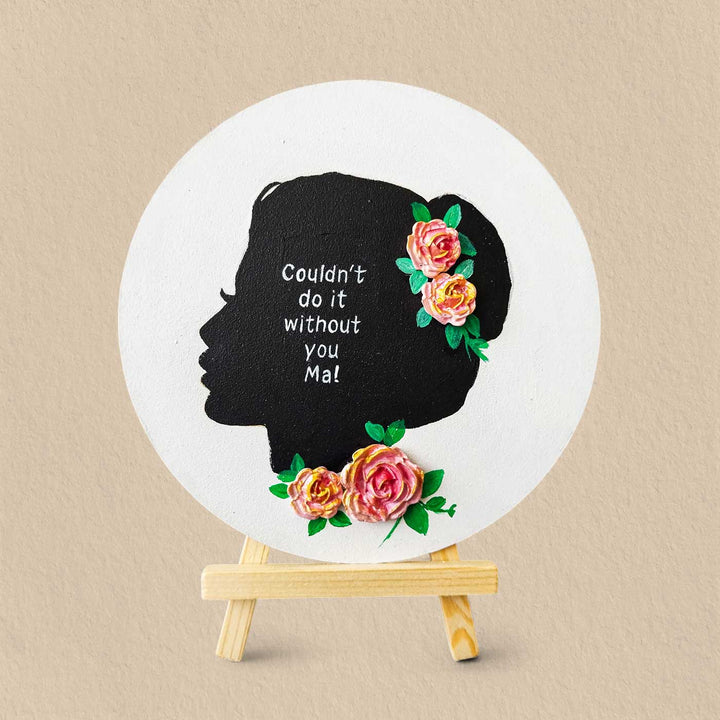 Personalized Hand-Painted White Floral Theme MDF Wood Table Top Decorative Plaque