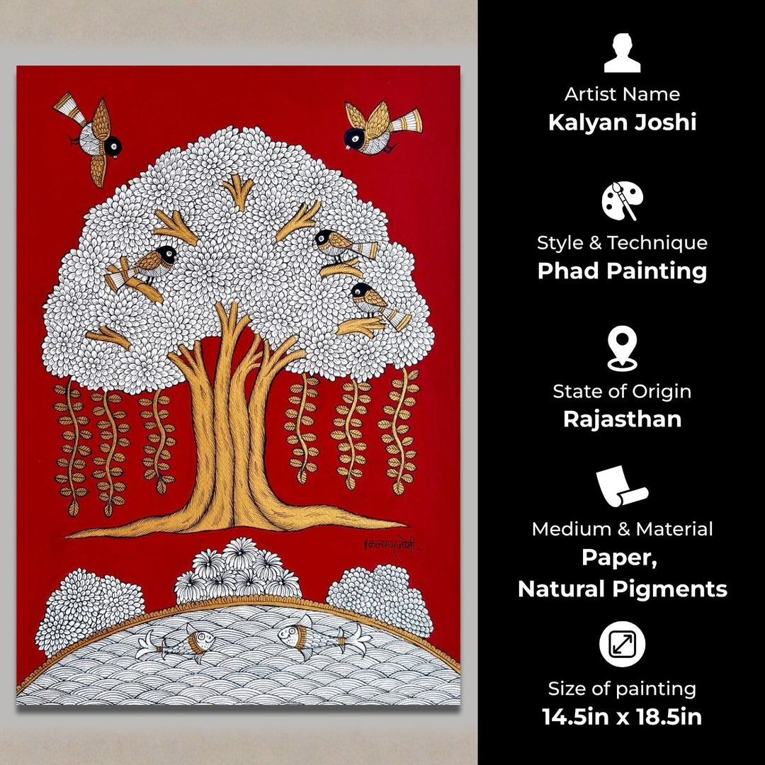 14.5 X 18.5 Inch | Tree Of Life Paper Phad Painting