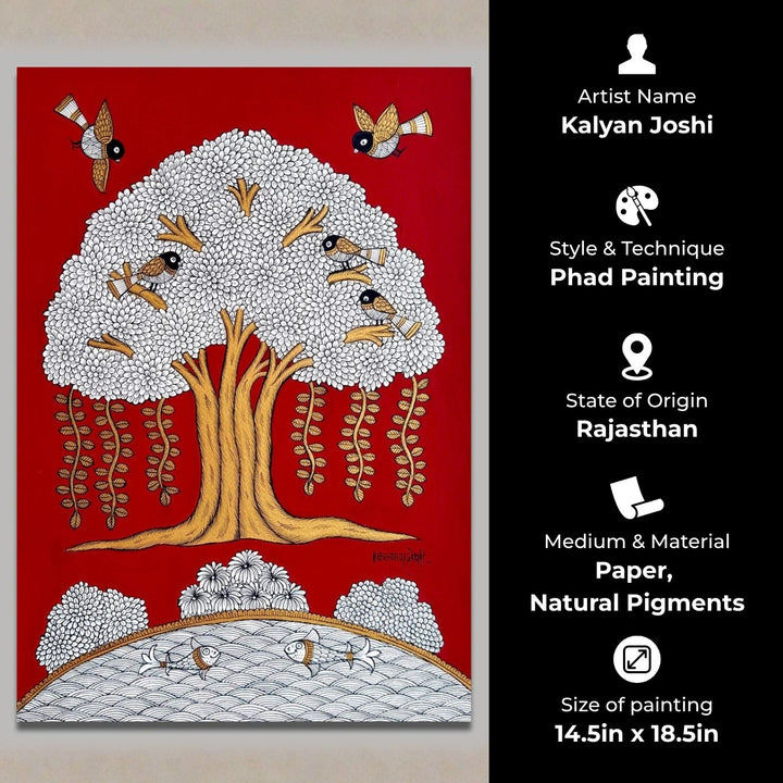 14.5 X 18.5 Inch | Tree Of Life Paper Phad Painting
