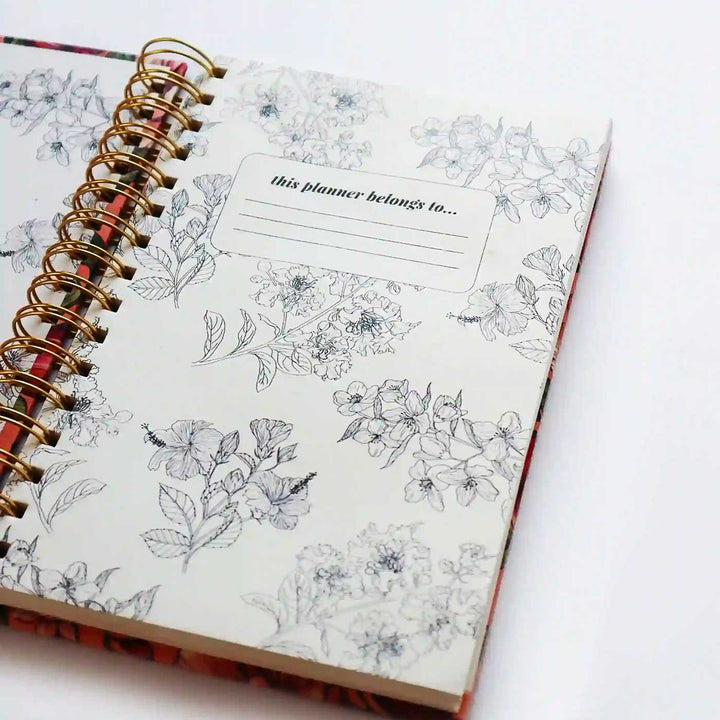 Handmade Abstract Blue Undated Planner | 120 Pages