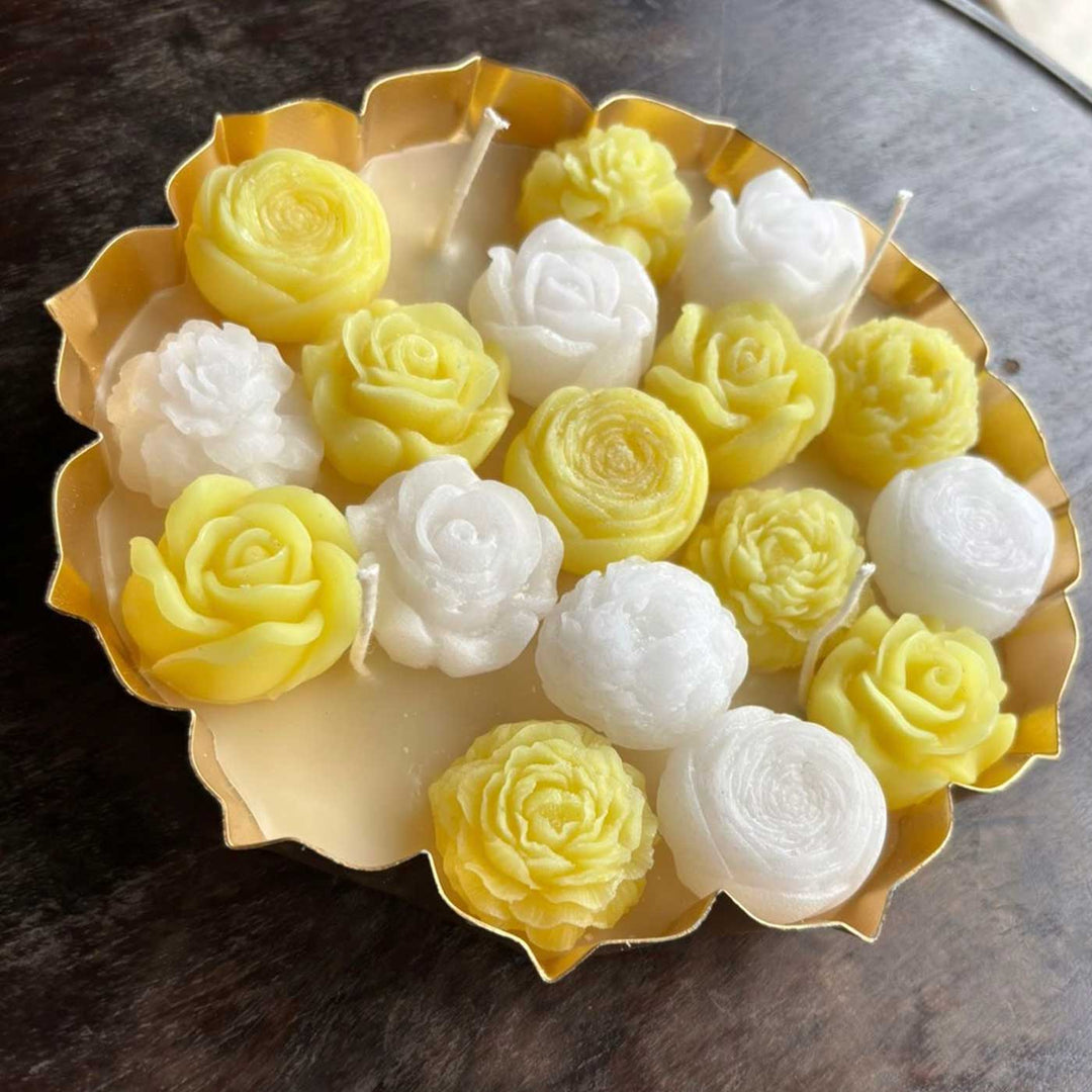 6.5 Inch | Handmade Decorative Floral Soy Wax Scented Urli Diya