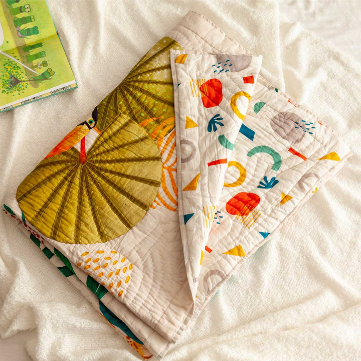 Personalized The Forest Is My Playground Theme Cotton Quilt For Kids