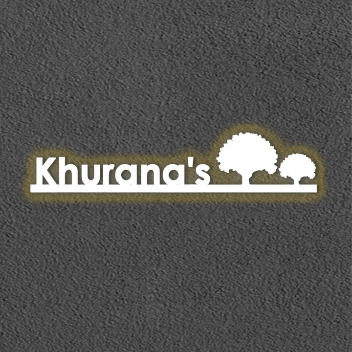 Personalized Laser Cut Tree Theme Steel Name Plate