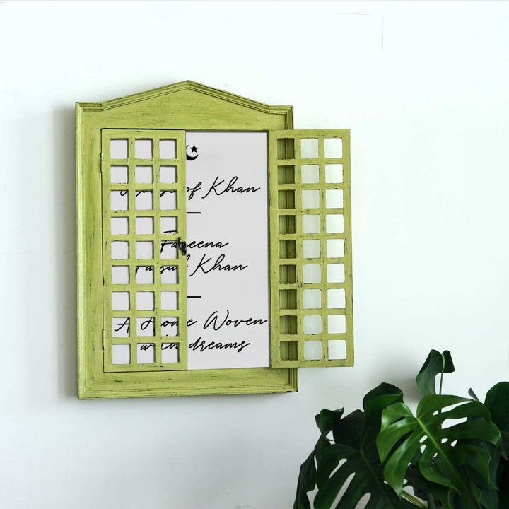 Classic French Window Personalized Distress Finish Pine Wood Nameplate